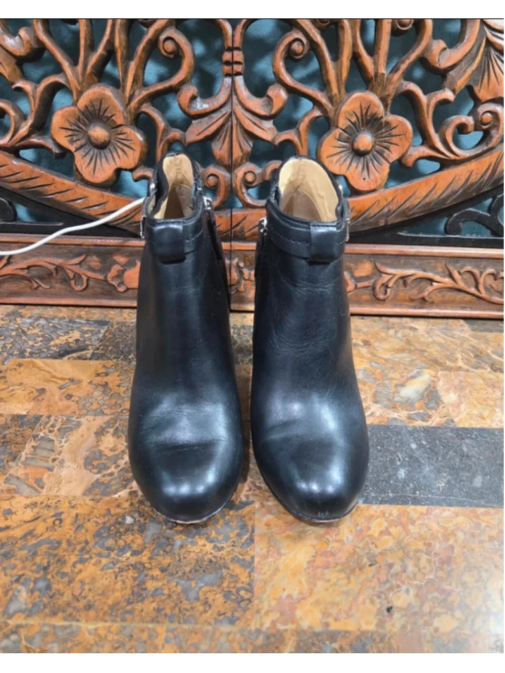 Coach Black Leather Stiletto Ankle Booties Size 5.5